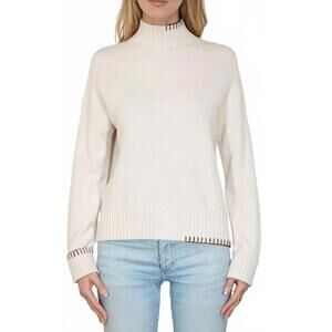 NEW METRIC KNITS cuffed sleeve sweater in oatmeal